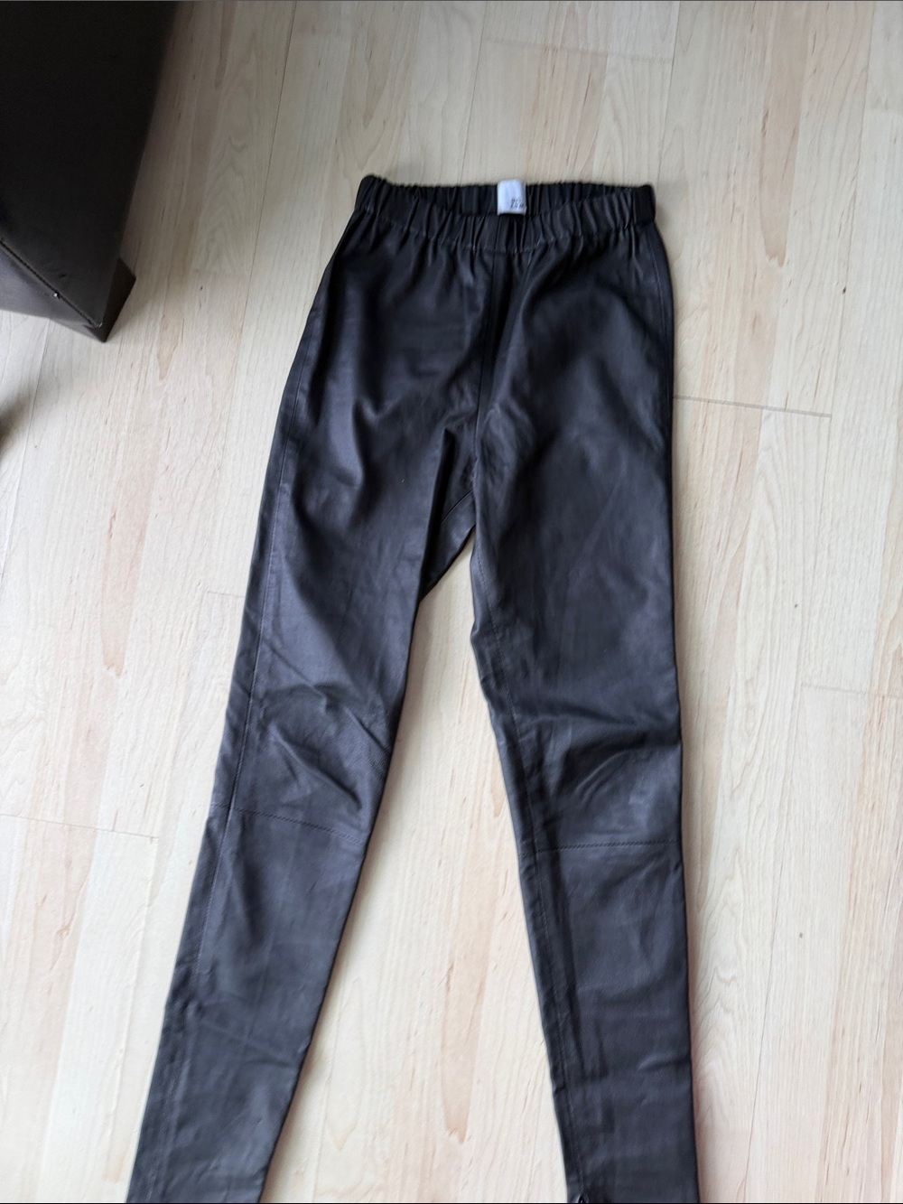 Black  Leather Skinny Pants - Women